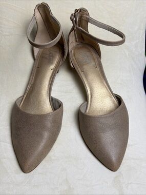 Latigo Taupe Pointed Toe Ankle-Strap Heels